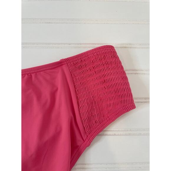 NWT Kate Spade Solids Pink Cloud Smocked Bikini Bottom Swim Size XL - Picture 5 of 8